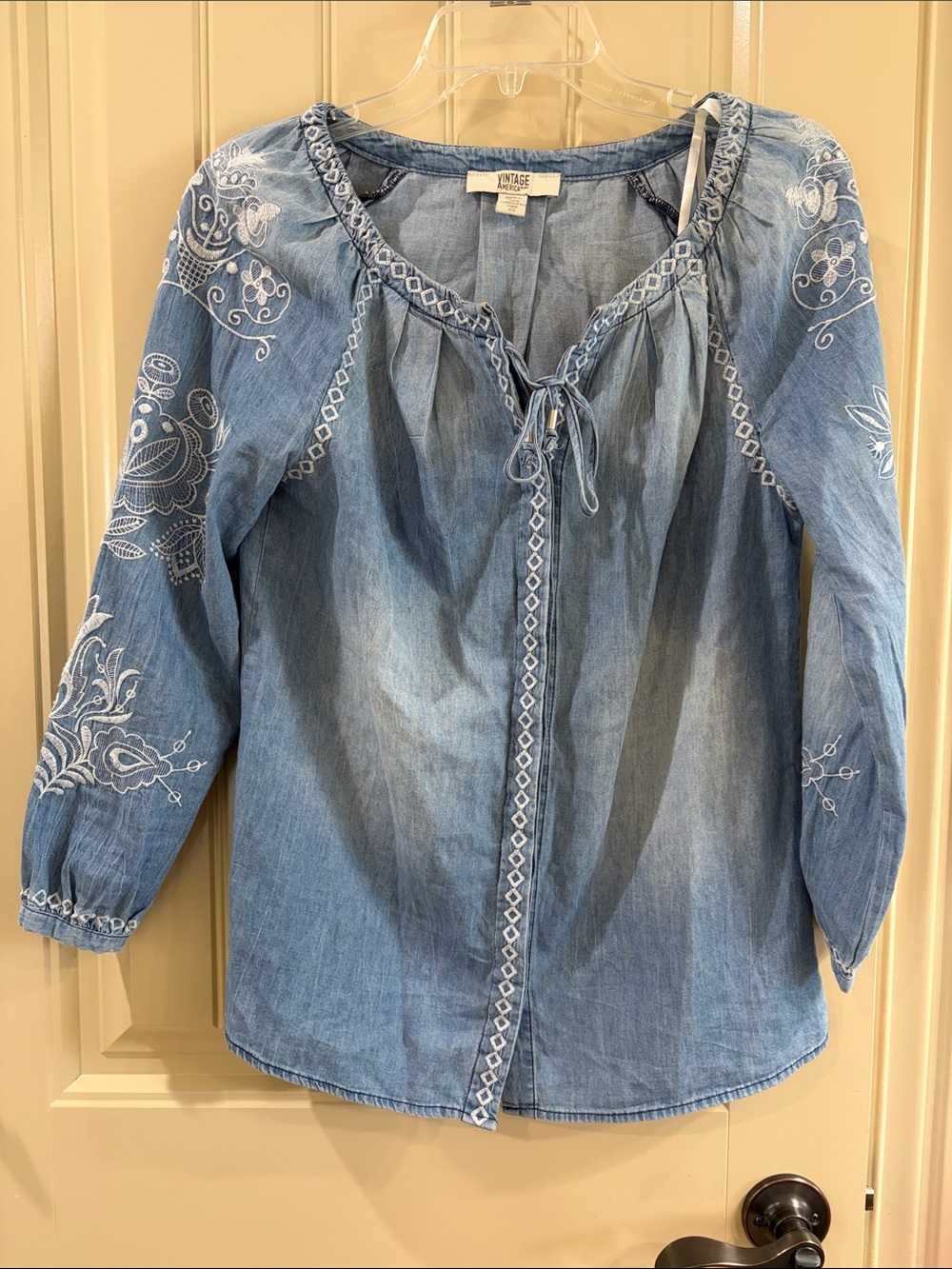 Lightweight Denim Blouse by Vintage America Brand.  EUC!